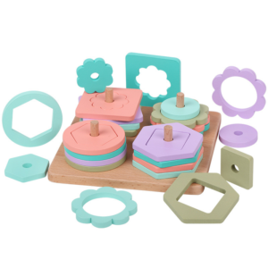 Montessori Wooden Geometric Matching Toy - Shape Sorting & Early Learning Activity for Kids