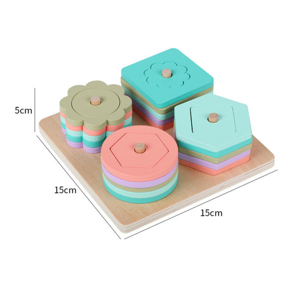 Montessori Wooden Geometric Matching Toy - Shape Sorting & Early Learning Activity for Kids