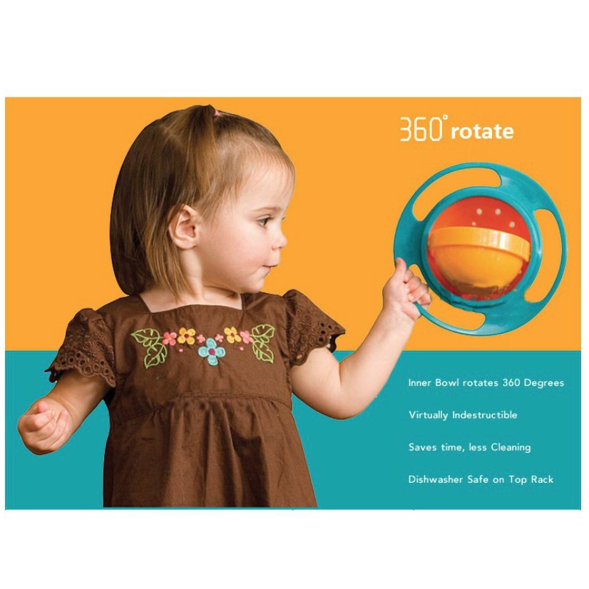DMZK Anti-Renversement Propre Bol Rotatif, 360 ° Enfants Évitez Les  Aliments Renverser pour Nourrir Bébé sans : : Bébé et Puériculture