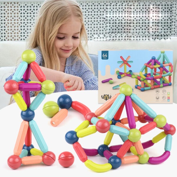 Jeu éducatif de construction magnétique bébé montessori