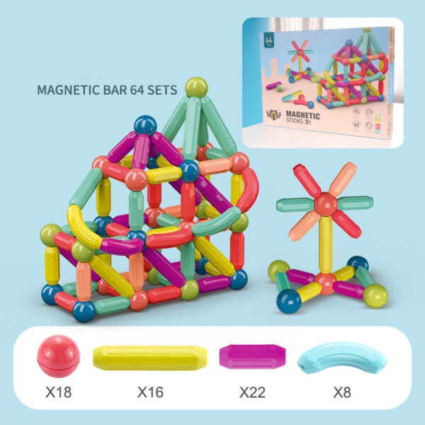 Jeu éducatif de construction magnétique bébé montessori
