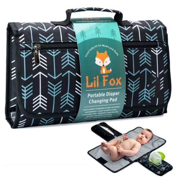 Oxford Black Portable Baby Changing Pad