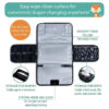 Oxford Black Portable Baby Changing Pad
