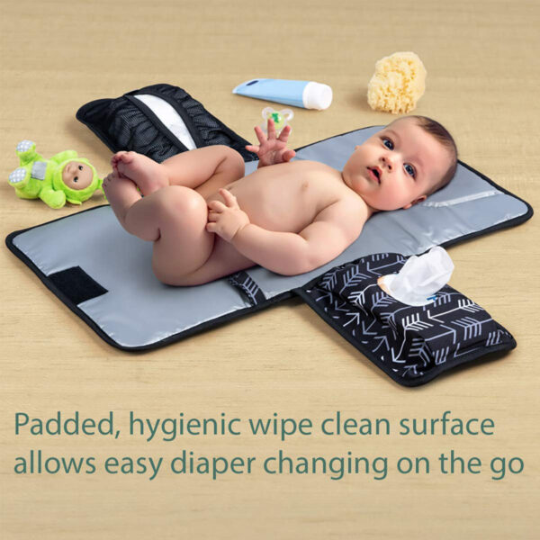 Oxford Black Portable Baby Changing Pad