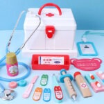 Wooden Doctor and Nurse Medecine Kit Box Montessori