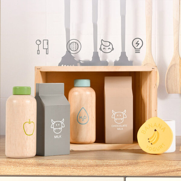 STEM Montessori Wooden Play House The Drink Basket Toy Set
