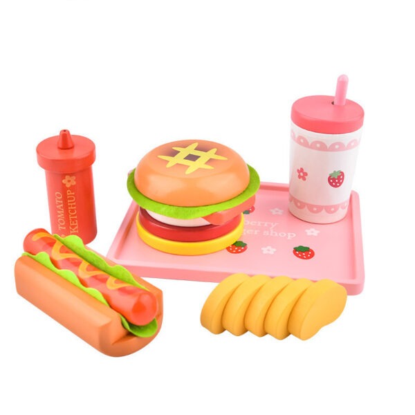 Montessori Wooden Fast Food Combo Toy Set