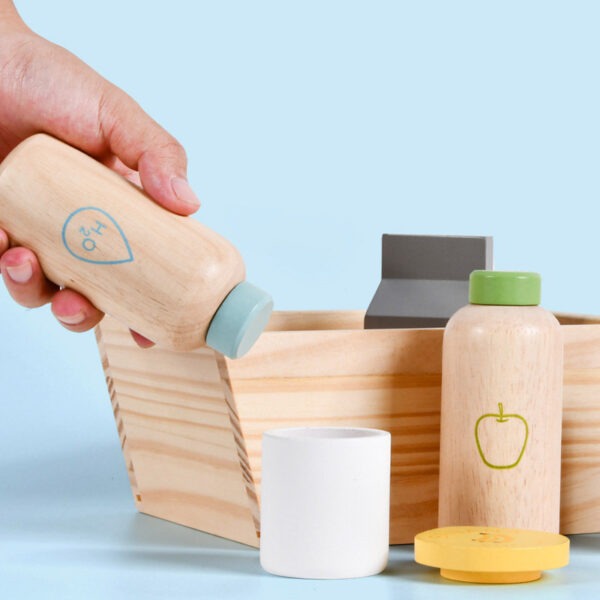 STEM Montessori Wooden Play House The Drink Basket Toy Set