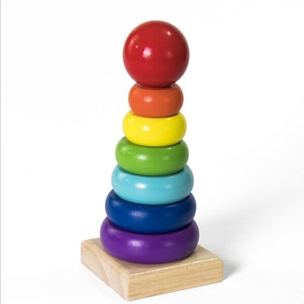 Wooden Rainbow Stacking Tower Montessori