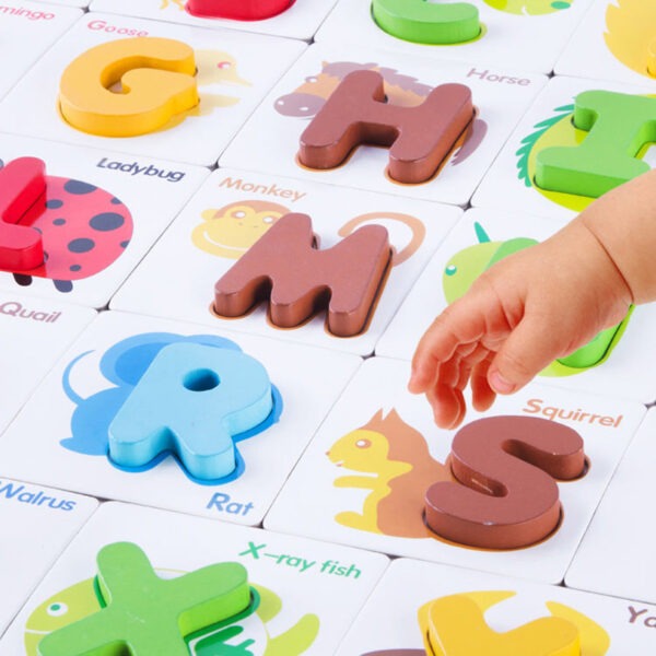 Carte Puzzle Alphabet en Bois Montessori