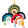 Wooden Rainbow Stacking Blocks Montessori