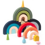 Arc en ciel en Bois à Empiller Montessori