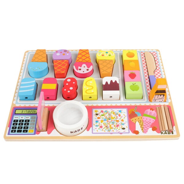 STEM Wooden Ice Cream Candy Vendor Toy Montessori