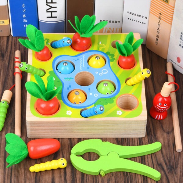 Jeu de Pêche Magnétique en Bois