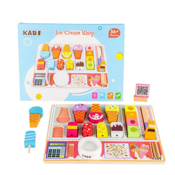 STEM Wooden Ice Cream Candy Vendor Toy Montessori
