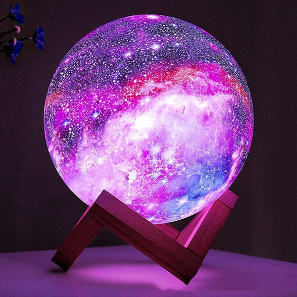 Lampe Veilleuse Pleine Lune Galaxie 16 Couleurs Chambre Bébé