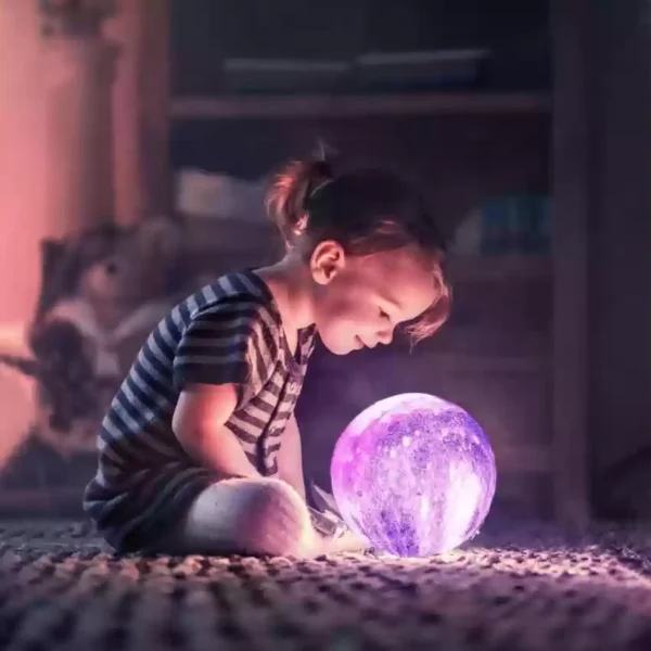 Lampe Veilleuse Pleine Lune Galaxie 16 Couleurs Chambre Bébé