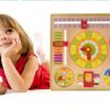 Wooden Learning Board Clock - Time - Weather