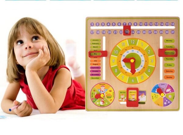 Wooden Learning Board Clock - Time - Weather
