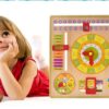 Wooden Learning Board Clock - Time - Weather