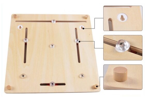 Wooden Learning Board Clock - Time - Weather