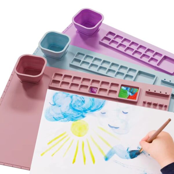 Handmade Erasable Washable Plastic Silicone Palette Children's Painting Mat
