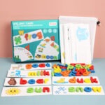 Jouet apprentissage de l'alphabet et des mots anglais en bois Montessori
