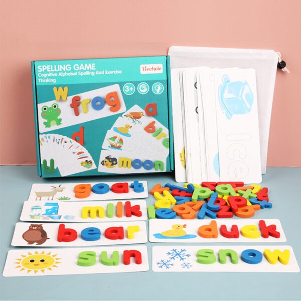 Montessori Learning Alphabet Reading Spelling Game Wooden Toy