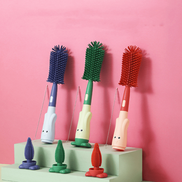 Goupillon Brosse Biberon Bebe 3 en 1 Pingouin
