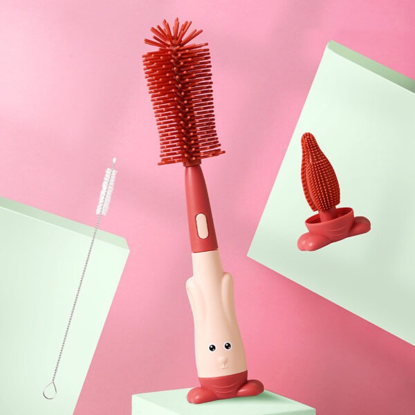 Goupillon Brosse Biberon Bebe 3 en 1 Pingouin