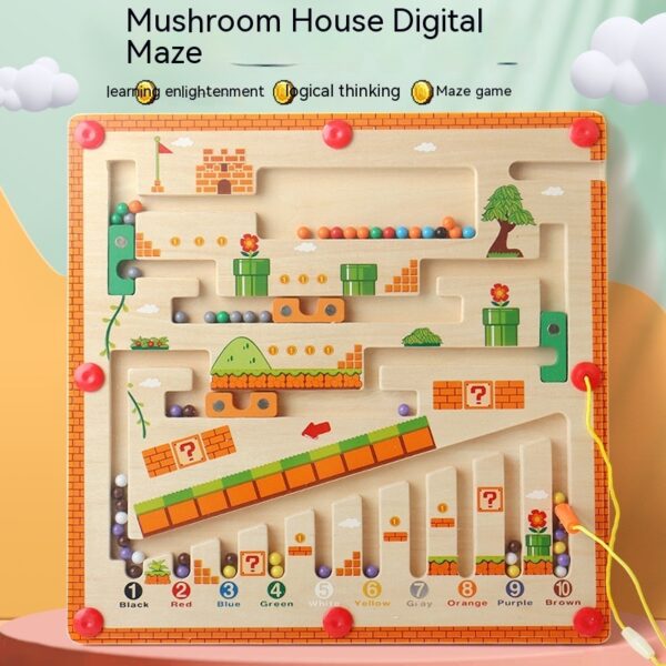 Magnetic Color & Number Maze Montessori Wooden Board