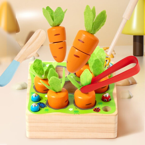 Carrot garden Jouet educatif en bois pour enfant Montessori
