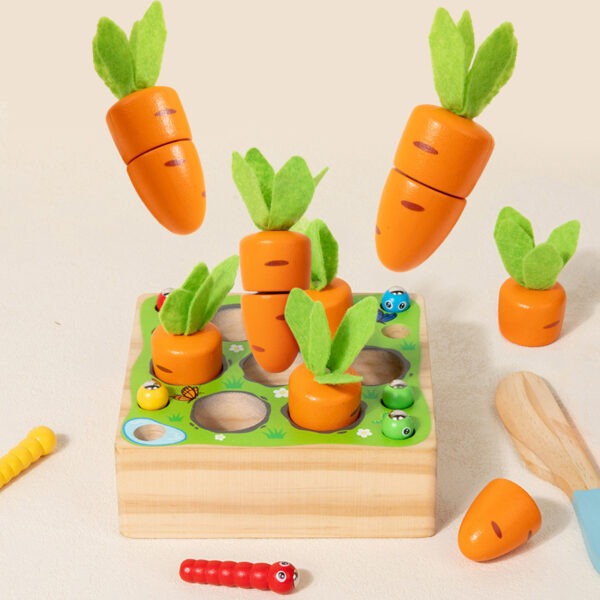 Carrot garden Jouet educatif en bois pour enfant Montessori