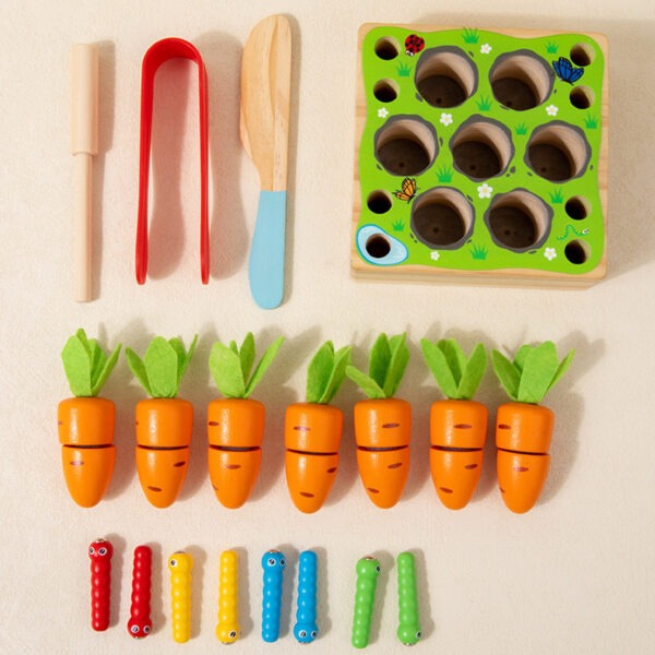 Carrot garden Jouet educatif en bois pour enfant Montessori