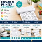 Imprimante Portable A4 Thermique – Coloriages, Jeux, Fiches d'Apprentissage et Documents