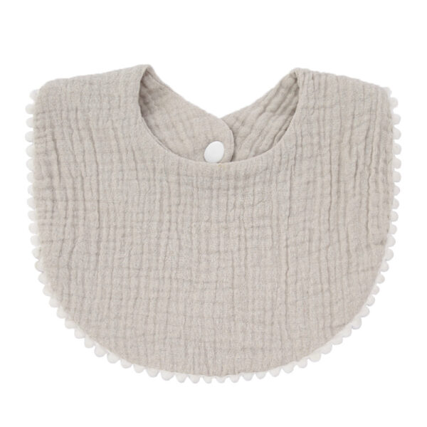 Baby Muslin Drool Bib | Soft Cotton Gauze Teething Bib with Lace Trim - Soft & Absorbent