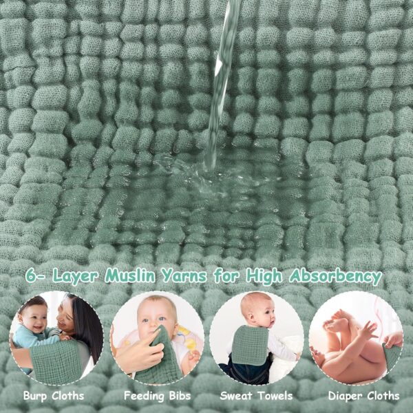Muslin Burp Cloths 6-Pack | Extra Soft & Ultra-Absorbent Cotton Burping Cloths for Babies