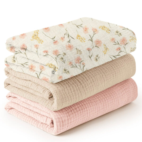 Baby Muslin Swaddle Blankets (3-Pack) | Ultra-Soft 100×100cm Cotton Gauze Wraps