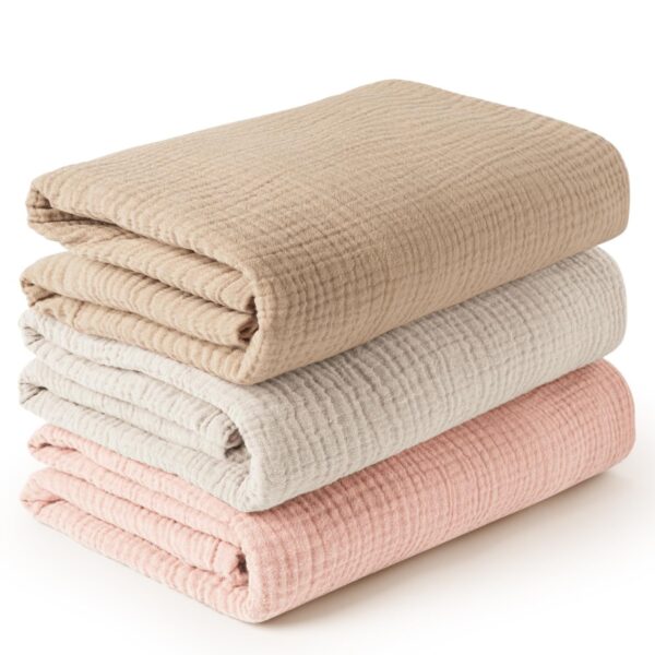 Baby Muslin Swaddle Blankets (3-Pack) | Ultra-Soft 100×100cm Cotton Gauze Wraps