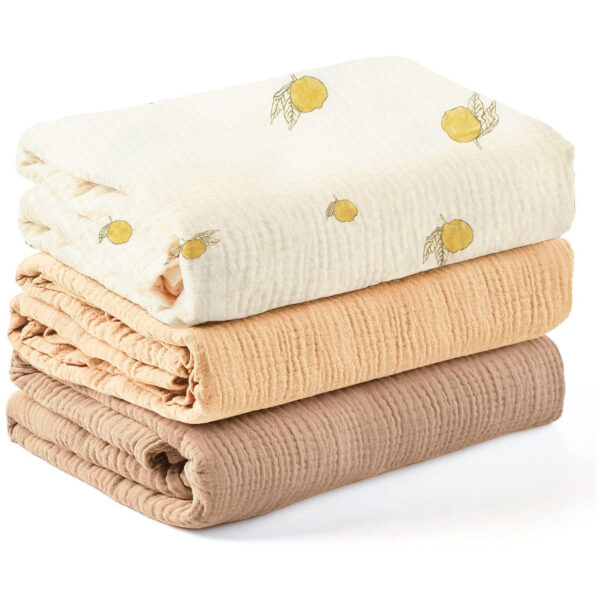 Baby Muslin Swaddle Blankets (3-Pack) | Ultra-Soft 100×100cm Cotton Gauze Wraps
