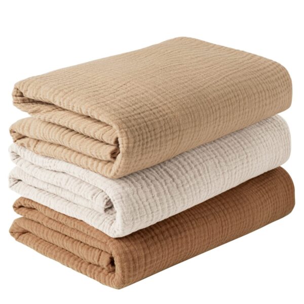 Baby Muslin Swaddle Blankets (3-Pack) | Ultra-Soft 100×100cm Cotton Gauze Wraps