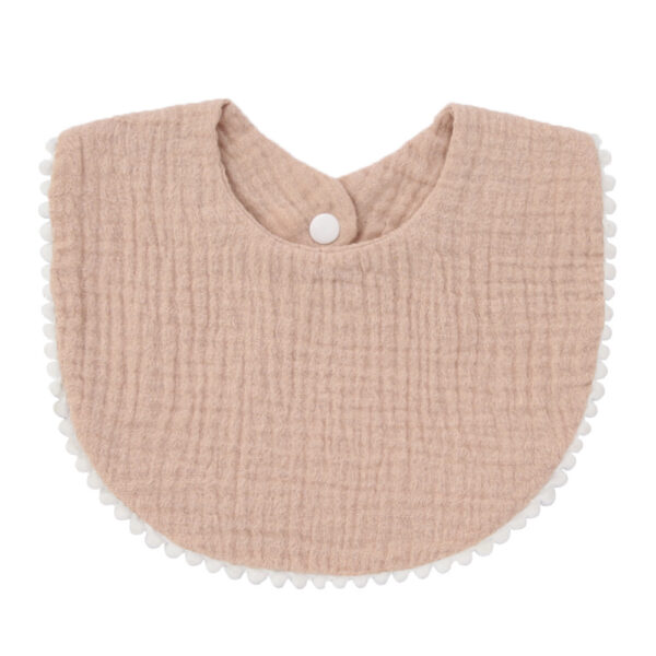Baby Muslin Drool Bib | Soft Cotton Gauze Teething Bib with Lace Trim - Soft & Absorbent
