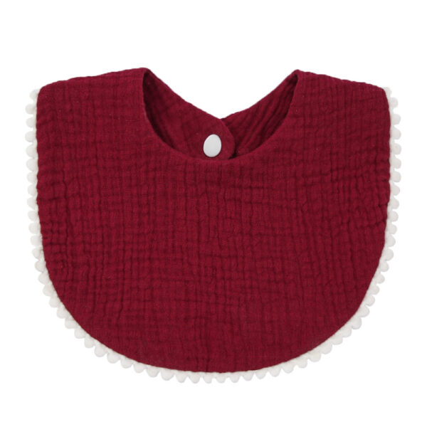 Baby Muslin Drool Bib | Soft Cotton Gauze Teething Bib with Lace Trim - Soft & Absorbent