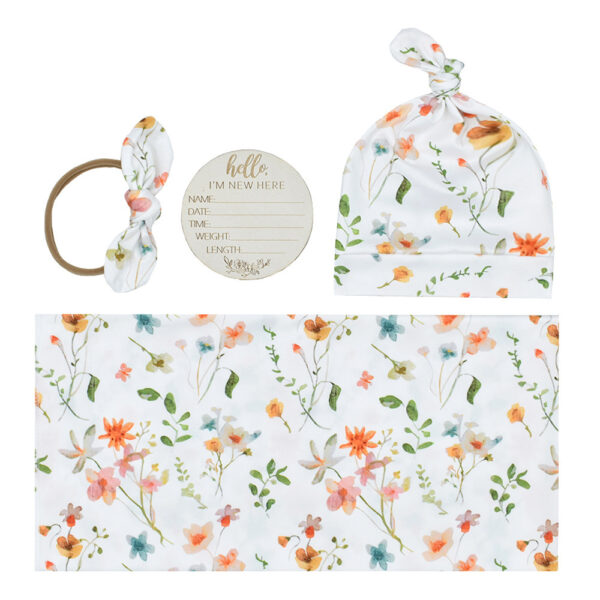c9e01d86-111a-44e5-8875-0184002d0178.jpg Newborn Swaddle & Birth Announcement Set | 4-Piece Baby Photoshoot Gift Set