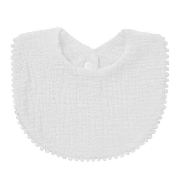 Baby Muslin Drool Bib | Soft Cotton Gauze Teething Bib with Lace Trim - Soft & Absorbent