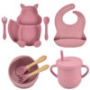 092e0a53-f456-447f-8a69-702beb863ae1.jpg 8-Piece Silicone Baby Feeding Set - Cute Squirrel Plate, Bowl, Bib, Cup, Spoon & Fork