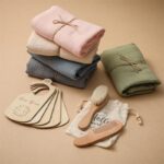 Newborn Baby Gift Set – Soft Cotton Towel, Baby Hair Brush, Comb & Milestone Door Hangers