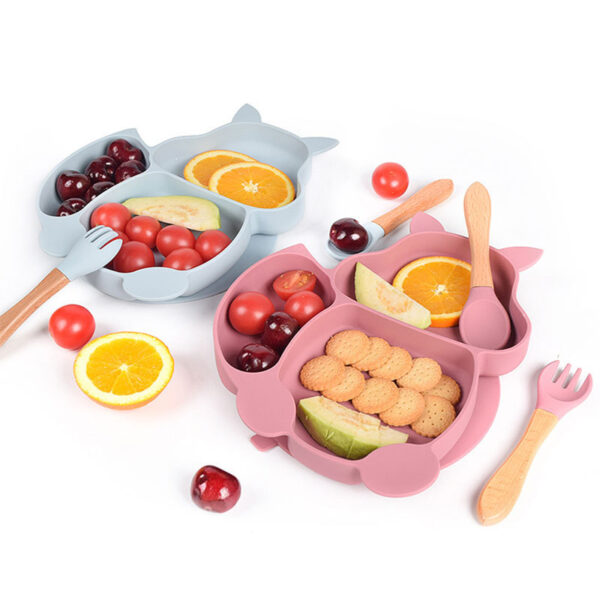 1719321042855530496.jpg 8-Piece Silicone Baby Feeding Set - Cute Squirrel Plate, Bowl, Bib, Cup, Spoon & Fork