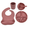 7-Piece Silicone Baby Feeding Set - Bib, Suction Bowl, Plate, Cup, Spoon & Fork