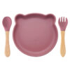 3-Piece Silicone Baby Feeding Set – Bear Plate, Spoon & Fork